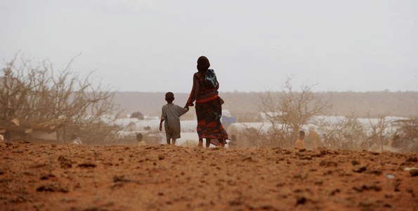 A mother and son at the Kobe refugee camp near the Ethiopia-Somalia border. Failure of rains over the past two years has caused a severe drought, affecting thousands in Somalia. PHOTO | FILE
